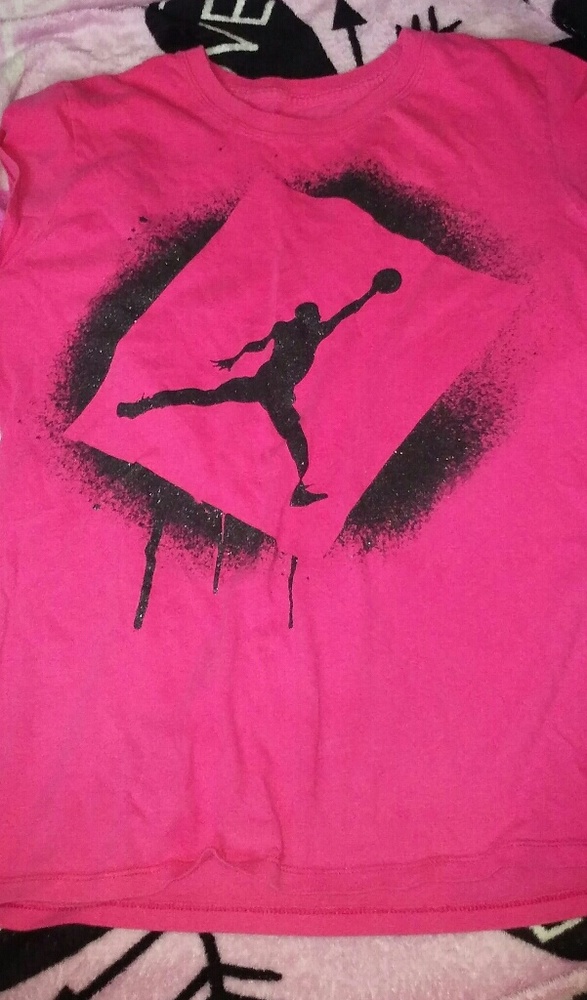 Pink and black girls or womens Jordan shirt
